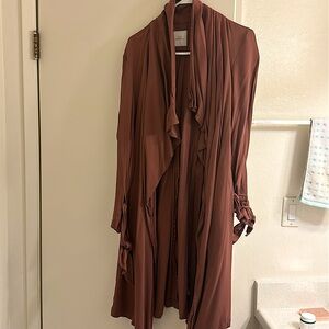 Thread and Supply rust color long wrap coat